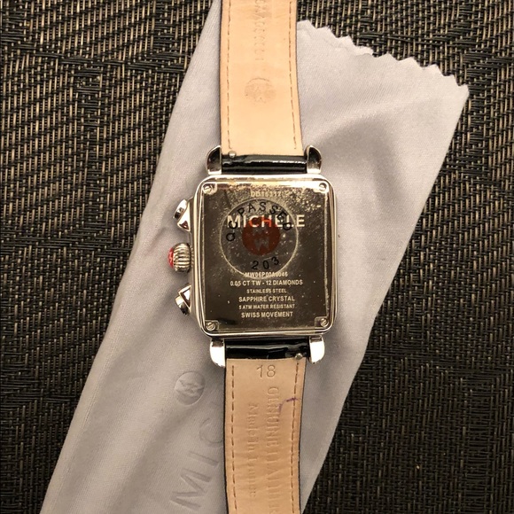 Michele Deco Diamond Chronograph 33 mm (Black Band Included) - Picture 4 of 10